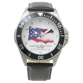 *~* Flag Veteran Military USA Red White Blue Armbanduhr