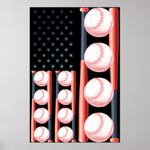 Flag Vintag Baseball Poster