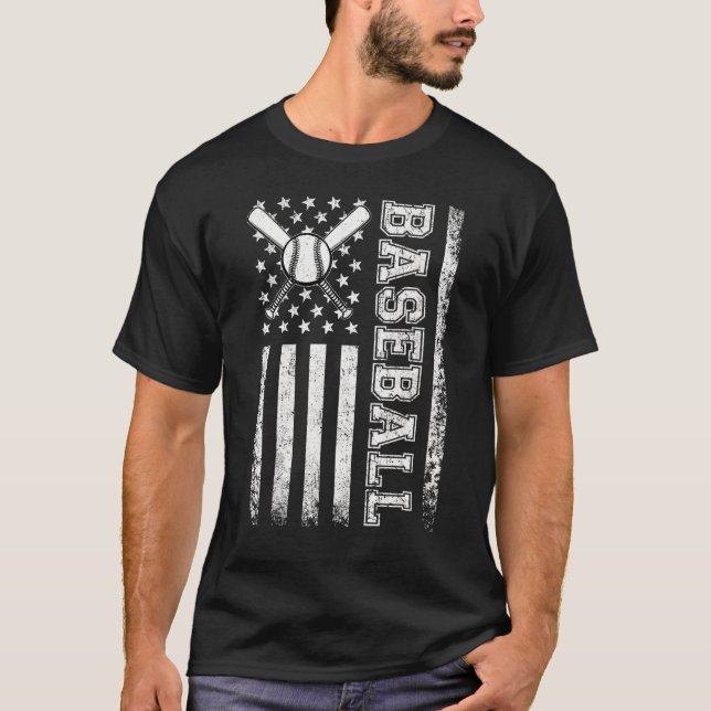 Flag Vintag Baseball T-Shirt (Vorderseite)