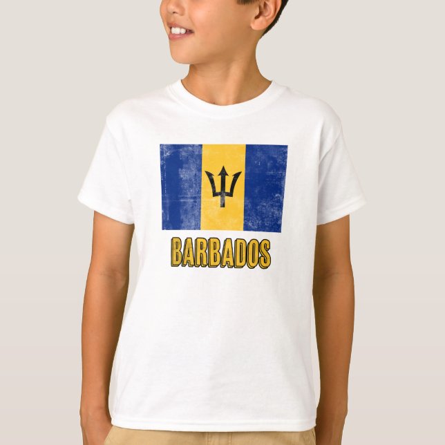 Flag von Barbados "Grunge" aussehen. T-Shirt (Vorderseite)