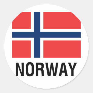 FLAG VON NORWEGEN RUNDER AUFKLEBER