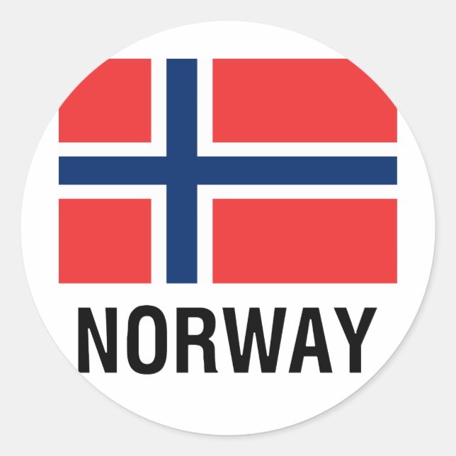 FLAG VON NORWEGEN RUNDER AUFKLEBER (Vorderseite)