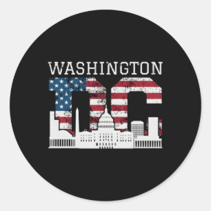 Flag Washington Dc Hauptstadt Hill Usa Runder Aufkleber