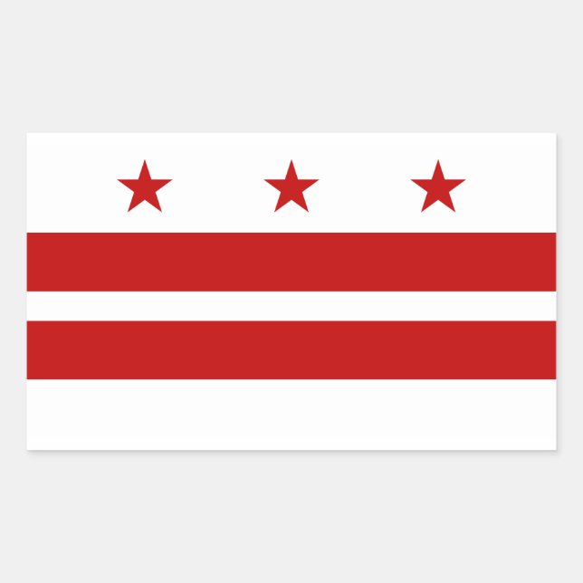Flag Washington DC Rechteckiger Aufkleber (Vorderseite)
