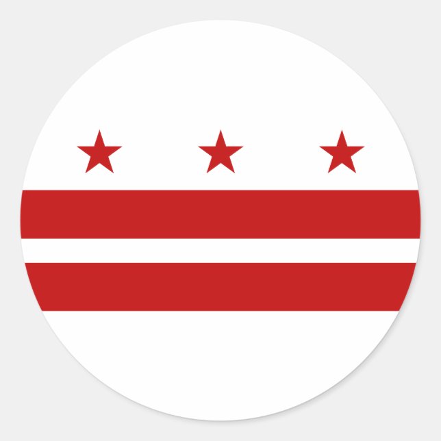 Flag Washington DC Runder Aufkleber (Vorderseite)