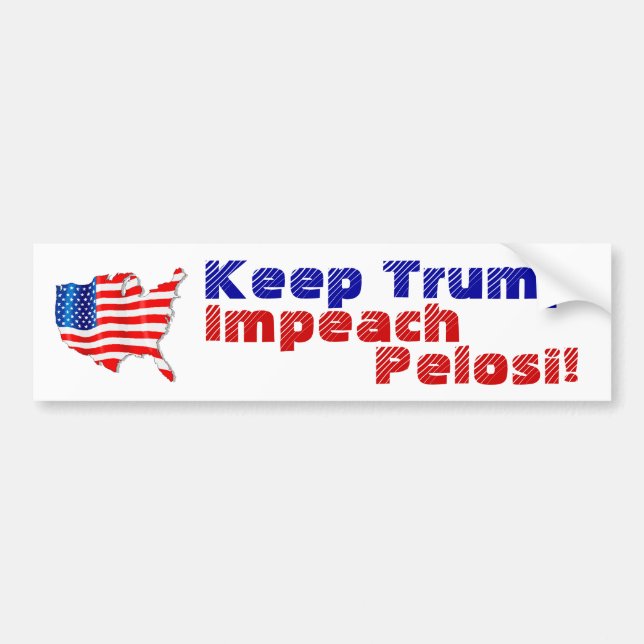 Flag Wave Politics Behalte Trump Nancy Pelosi Autoaufkleber (Vorne)