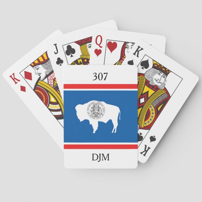 Flag "Wyoming State" 307 Monogramm Spielkarten (Rückseite)