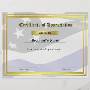 Flag-Zertifikat für benutzerdefinierte Thin Blue L