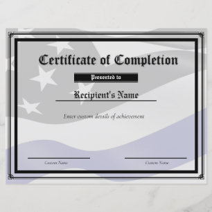 Flag-Zertifikat für benutzerdefinierte Thin Blue L