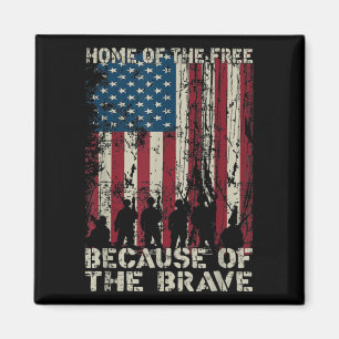 Flag Zuhause des freien wegen des tapferen Veteran Magnet