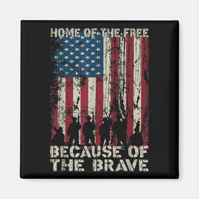 Flag Zuhause des freien wegen des tapferen Veteran Magnet (Vorne)