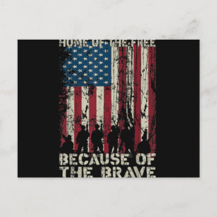 Flag Zuhause des freien wegen des tapferen Veteran Postkarte