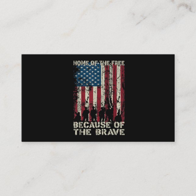 Flag Zuhause des freien wegen des tapferen Veteran Visitenkarte (Vorderseite)