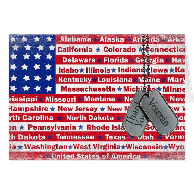 Flag zum Veteranentag der Staaten (Vorderseite (Horizontal))