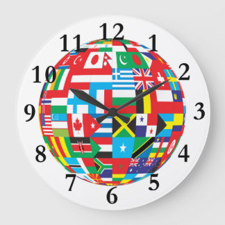 FLAGEN DER WELT GROßE WANDUHR