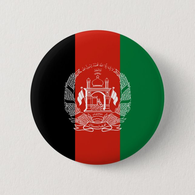 Flagge Afghanistans Button (Vorderseite)