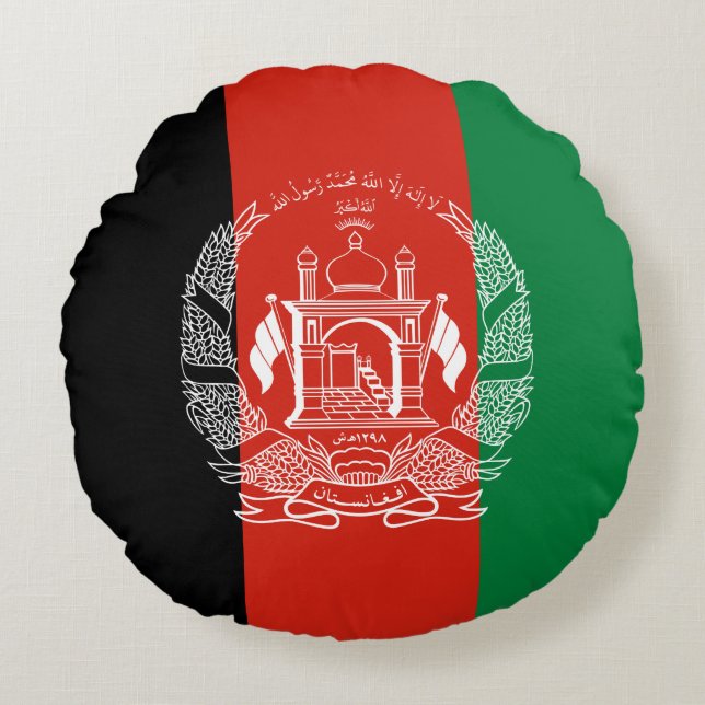 Flagge Afghanistans Rundes Kissen (Vorderseite)