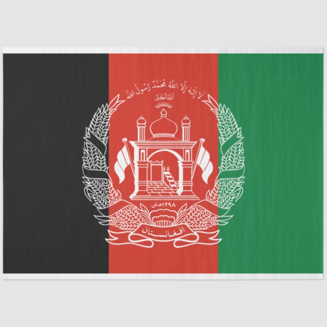 Flagge Afghanistans Seidenpapier (Vorderseite)