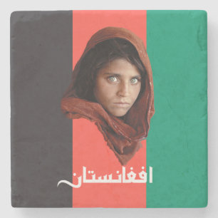 Flagge Afghanistans Steinuntersetzer