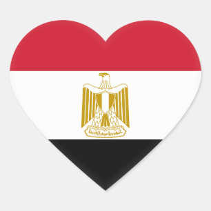 Flagge Ägyptens (Ägyptisch) Herz-Aufkleber