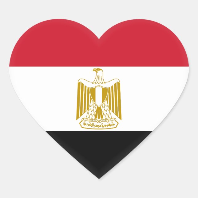 Flagge Ägyptens (Ägyptisch) Herz-Aufkleber (Vorderseite)