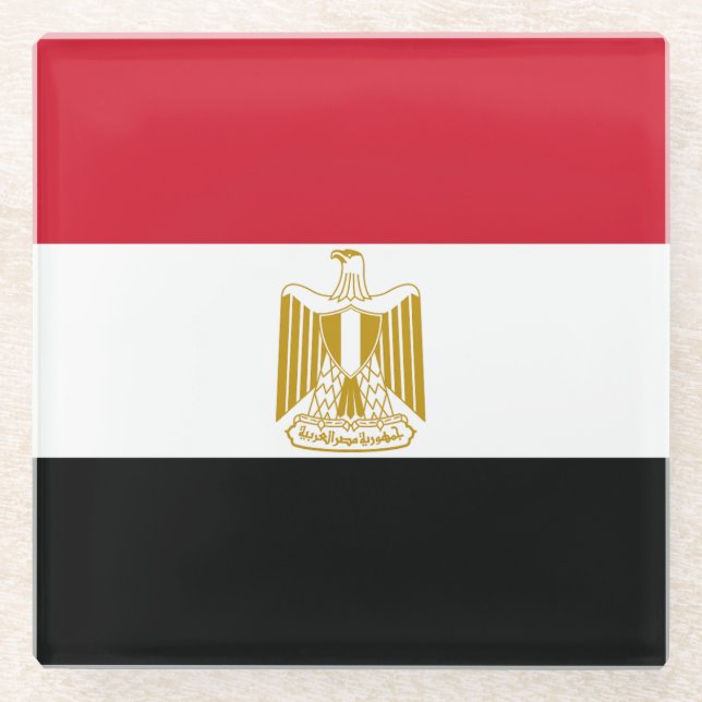 Flagge Ägyptens Glasuntersetzer (Vorderseite)
