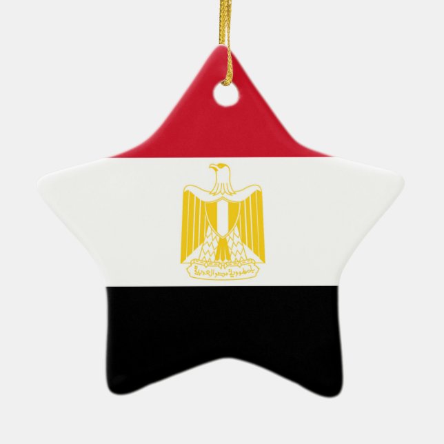 Flagge Ägyptens Keramik Ornament (Hinten)