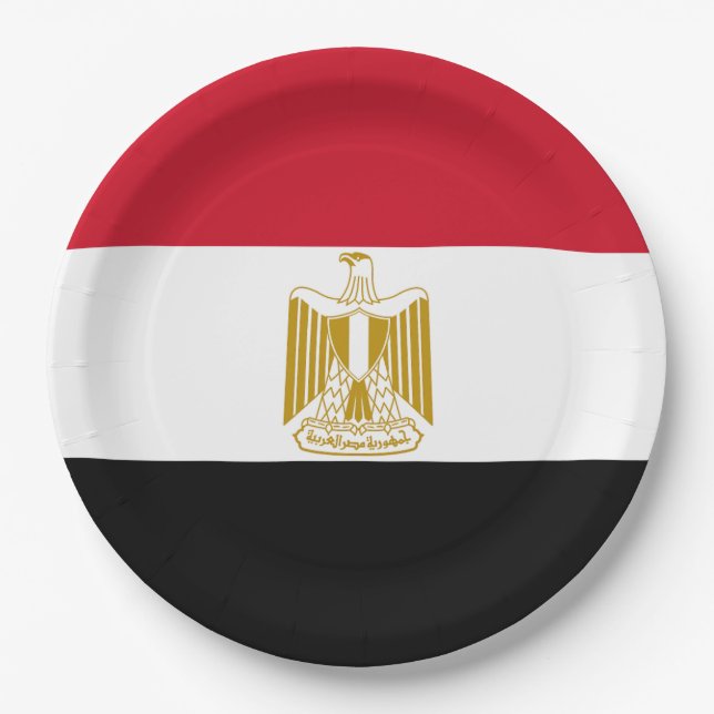 Flagge Ägyptens Pappteller (Vorderseite)