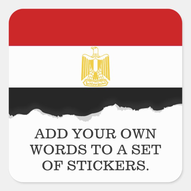 Flagge Ägyptens Quadratischer Aufkleber (Vorderseite)
