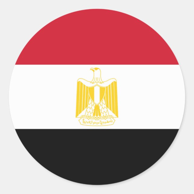 Flagge Ägyptens Runder Aufkleber (Vorderseite)