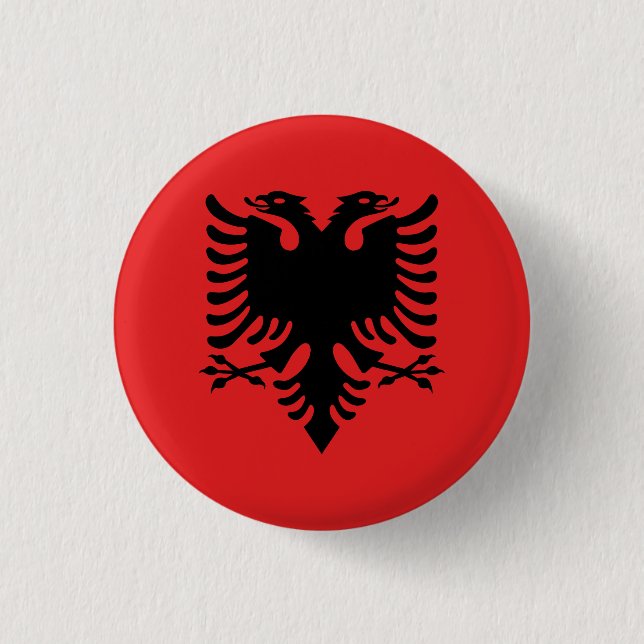 Flagge Albaniens (Albanisch) Button (Vorderseite)
