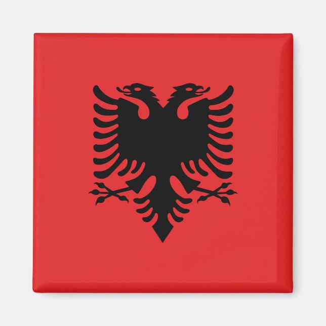 Flagge Albaniens (Albanisch) Magnet (Vorne)