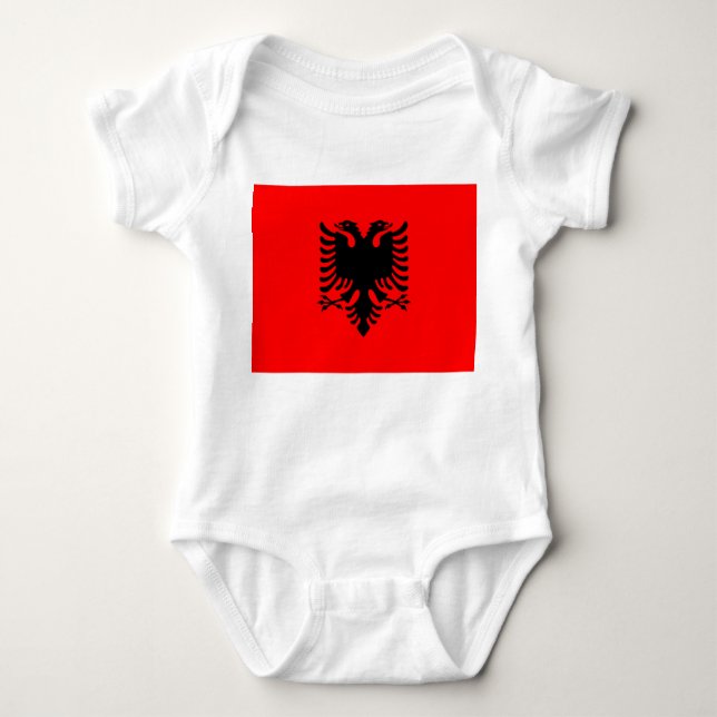 Flagge Albaniens Baby Strampler (Vorderseite)