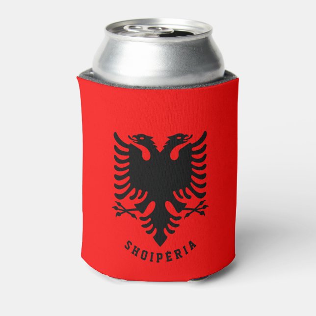Flagge Albaniens Dosenkühler (Kanne Rückseite)