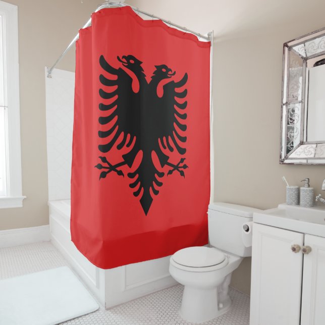 Flagge Albaniens Duschvorhang (Beispiel)
