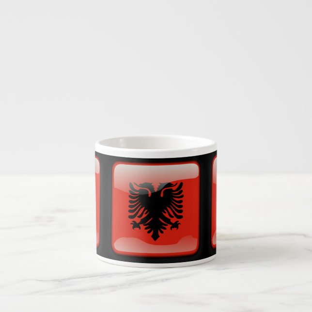 Flagge Albaniens Espressotasse (Vorderseite)