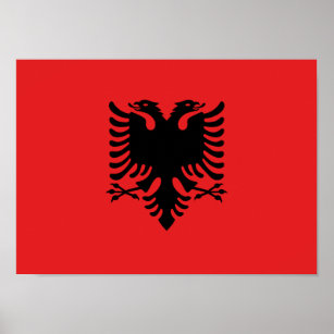 Flagge Albaniens - Flamuri Kombëtar - albanische F Poster