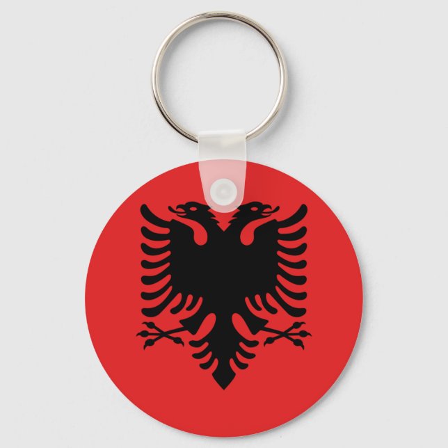Flagge Albaniens - Flamuri Kombëtar - albanische F Schlüsselanhänger (Vorderseite)