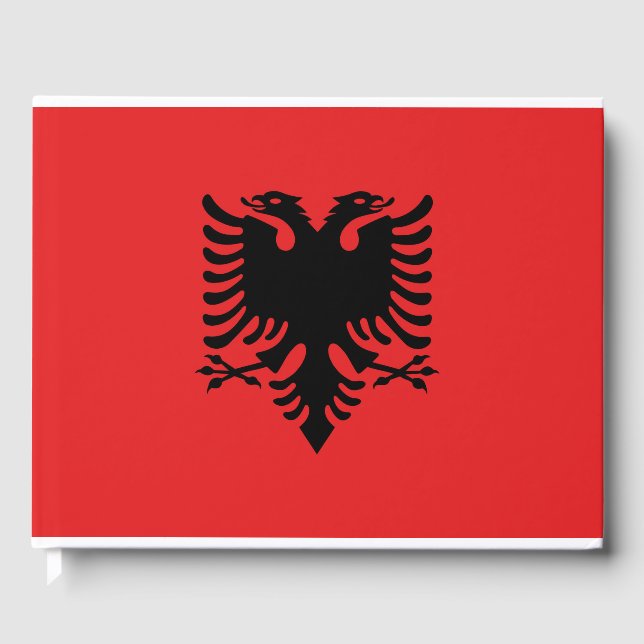 Flagge Albaniens Gästebuch (Vorderseite)