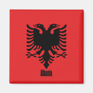 Flagge Albaniens, gekennzeichnet, Magnet