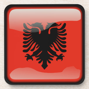 Flagge Albaniens Getränkeuntersetzer