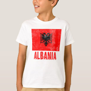 Flagge Albaniens "Grunge" Look T-Shirt