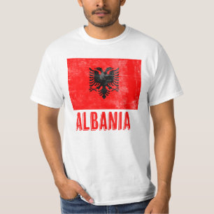 Flagge Albaniens "Grunge" Look T-Shirt