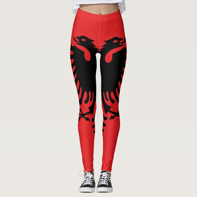 Flagge Albaniens Leggings (Vorderseite)