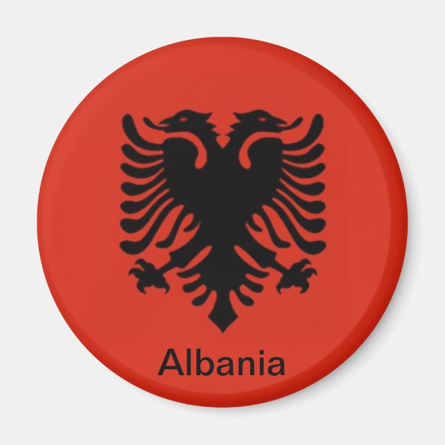 Flagge Albaniens Magnet (Vorne)