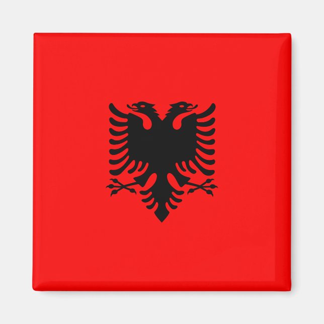 Flagge Albaniens Magnet (Vorne)