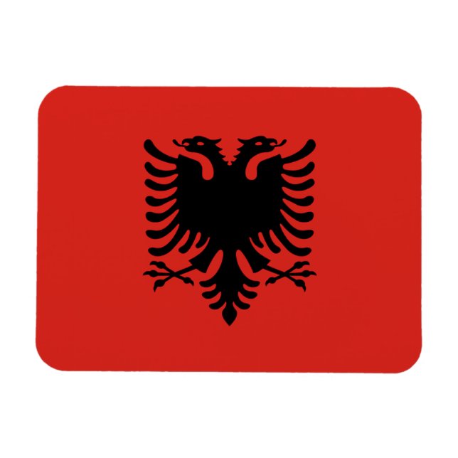 Flagge Albaniens Magnet (Horizontal)