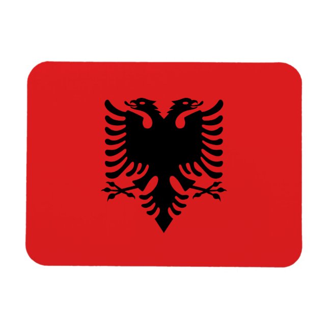 Flagge Albaniens Magnet (Horizontal)