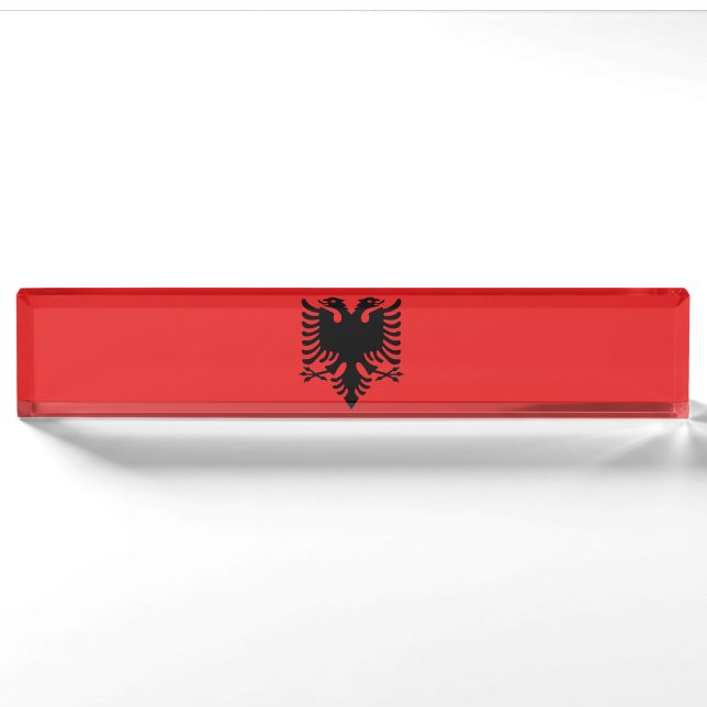 Flagge Albaniens Namensplakette (Vorderseite)