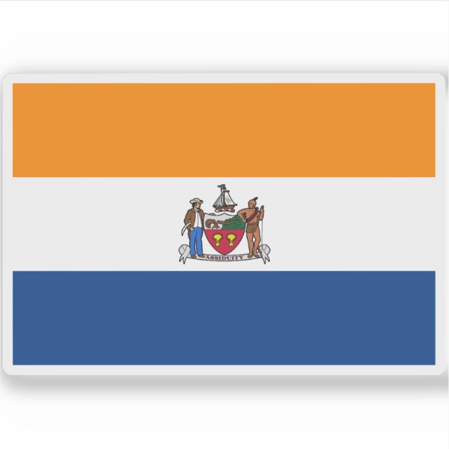Flagge Albaniens, New York Aufkleber (Vorderseite)